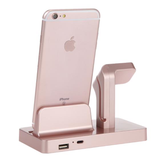 2 In 1 Charging Dock Station Desktop Cradle Phone Stand for iPhone X 8 7 Plus 6S 5 5S SE for Iphone Watch I II III Charger Holder