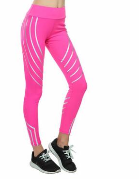 OL Printed Reflective Sport Yoga Pants Women Fitness Gym Leggings Running Compression Tights Quick Dry Sport Clothes Trousers