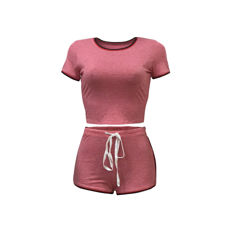 Pure color stitching casual women's suit