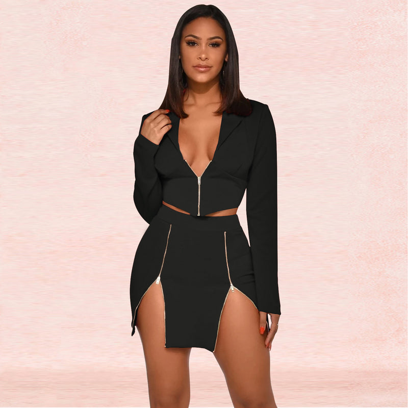 European and American women's sexy V-neck suit