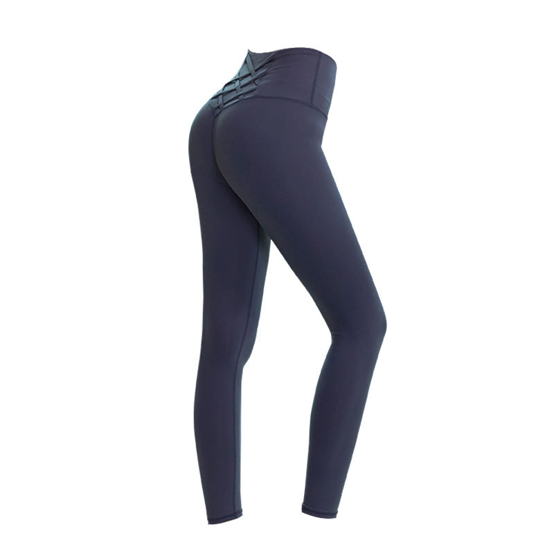 Mesh back waist yoga pants