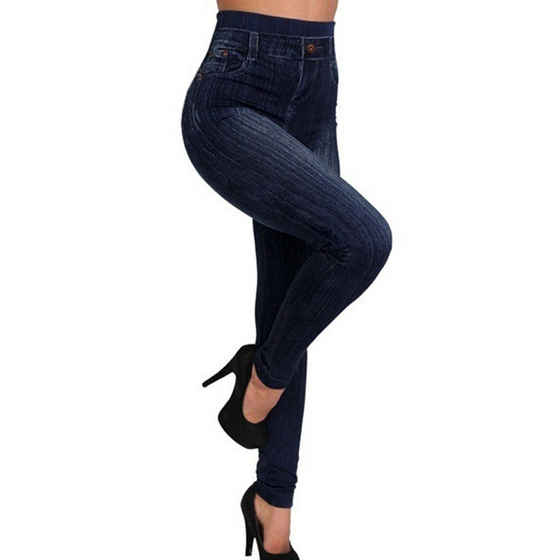 Women's denim leggings cotton stretch