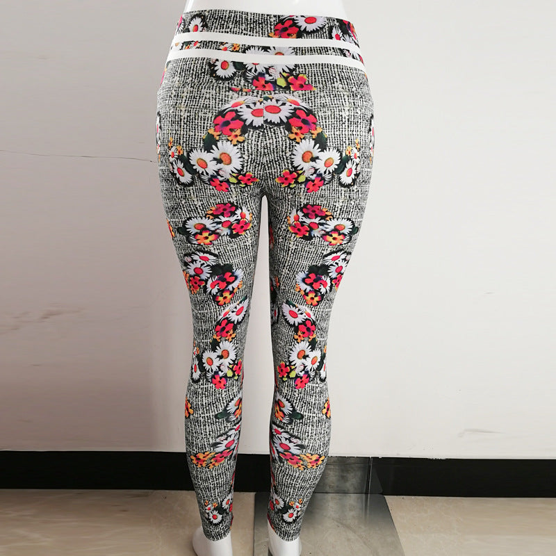 Colorful flower leggings