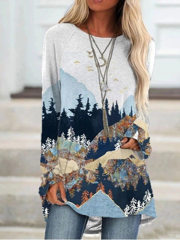 Wish Amazon landscape Print long sleeves for women