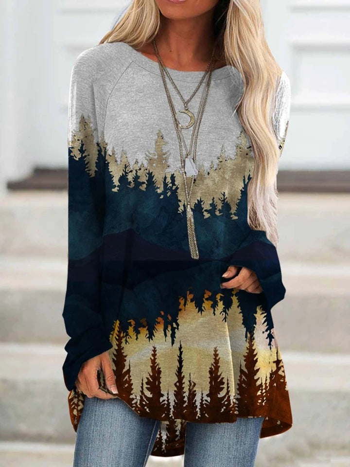 Wish Amazon landscape Print long sleeves for women