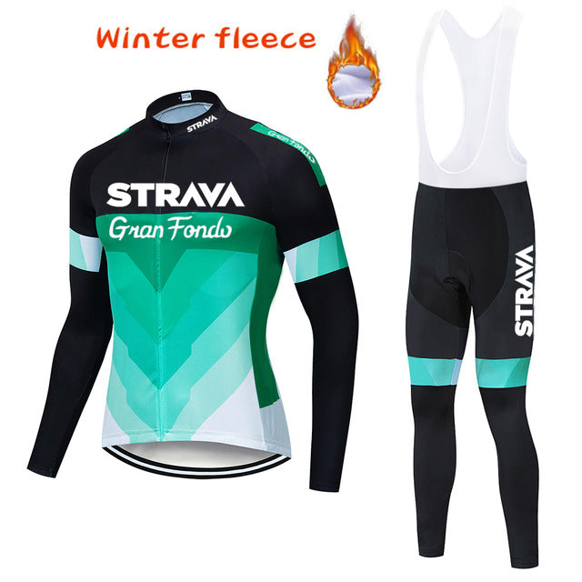 Warm Polar Fleece Cycling Jersey Men's Jersey Suit