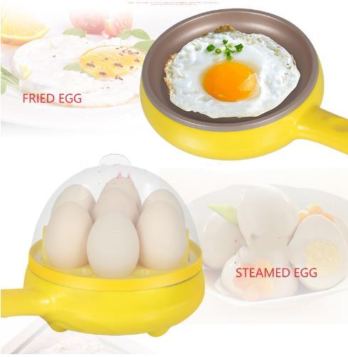 Non-Stick Eggs Boiler Steame Multifunction Household Mini Egg Omelette Pancakes Electric Fried Steak Frying Pan Boiled Egg