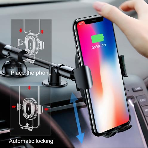 QI Wireless Charger Gravity Car Holder For iPhone X 8 Quick Charge Wireless Car Phone Holder Charger For Samsung S9 S8