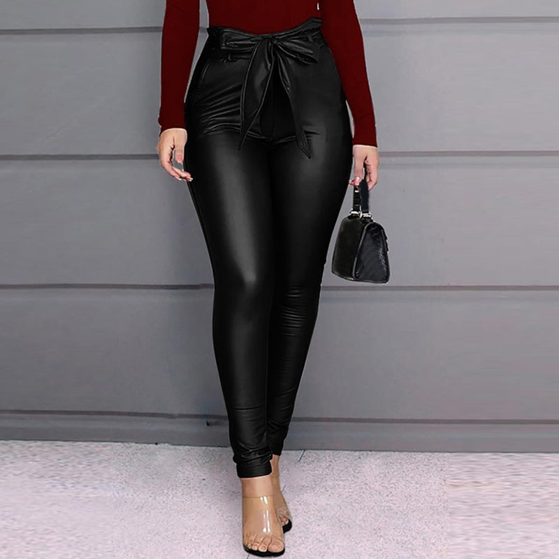 Tight pu leather leggings