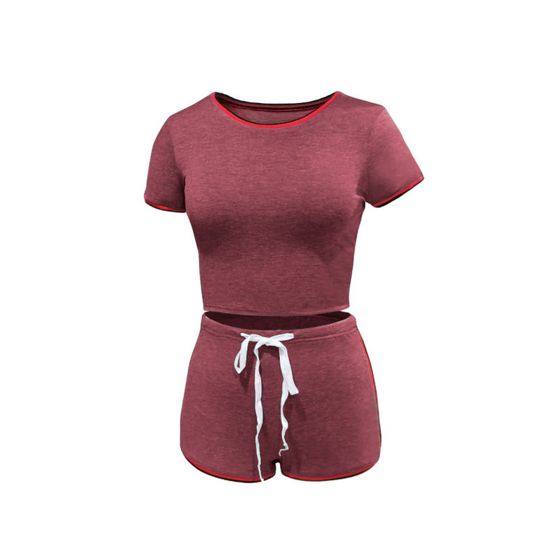 Pure color stitching casual women's suit