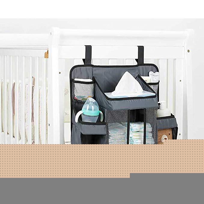 Baby Diaper Organizer for Crib - Nursery Organizer and Storage for Baby Essentials.