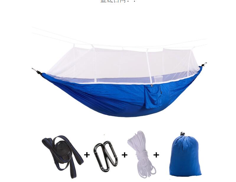 Outdoor parachute cloth hammock double with mosquito net light portable army green insect-proof camping camping aerial tent