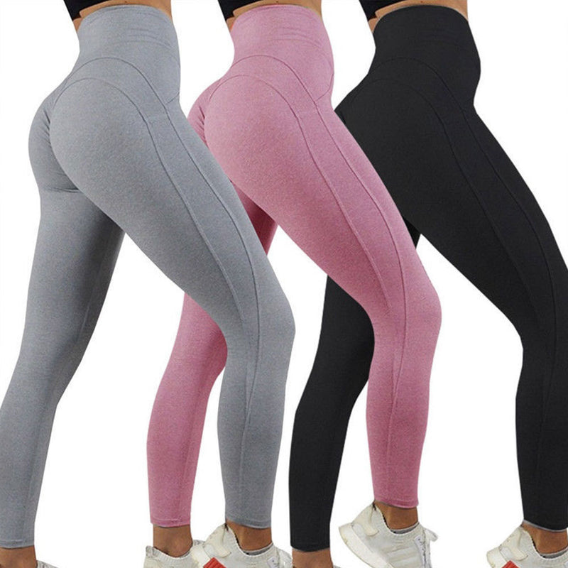 Solid color exercise leggings