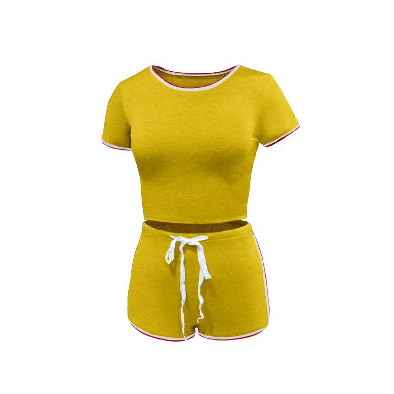 Pure color stitching casual women's suit