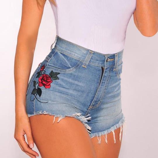 Rose Denim Shorts