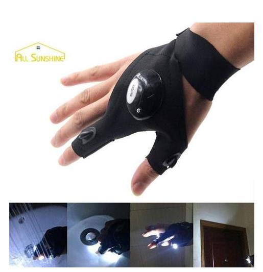 LED flashlight finger light night emergency light cotton outdoor sports gloves night light Used to repair fishing work, etc.