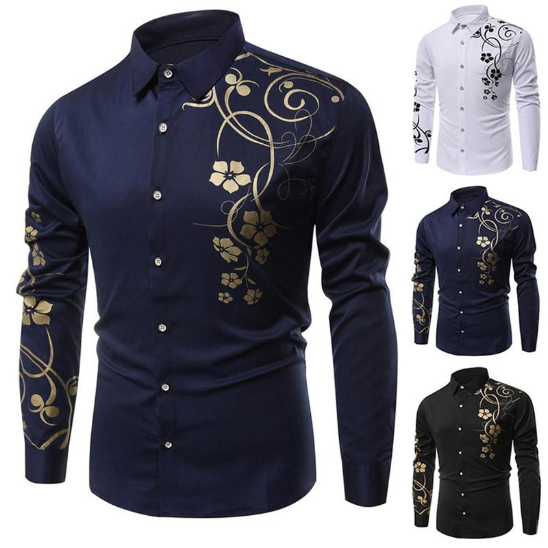 Fashion Bauhinia Men's Long Sleeve Shirt