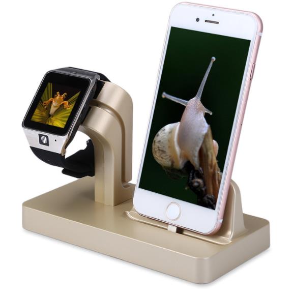 2 In 1 Charging Dock Station Desktop Cradle Phone Stand for iPhone X 8 7 Plus 6S 5 5S SE for Iphone Watch I II III Charger Holder