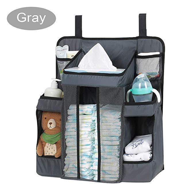 Baby Diaper Organizer for Crib - Nursery Organizer and Storage for Baby Essentials.