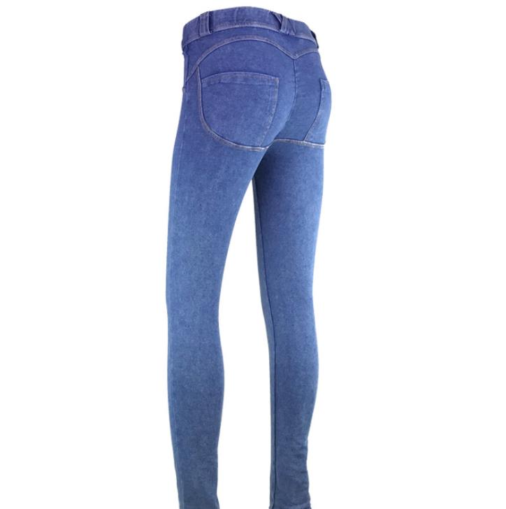 Knitted denim stretch peach hip jeans yoga pants