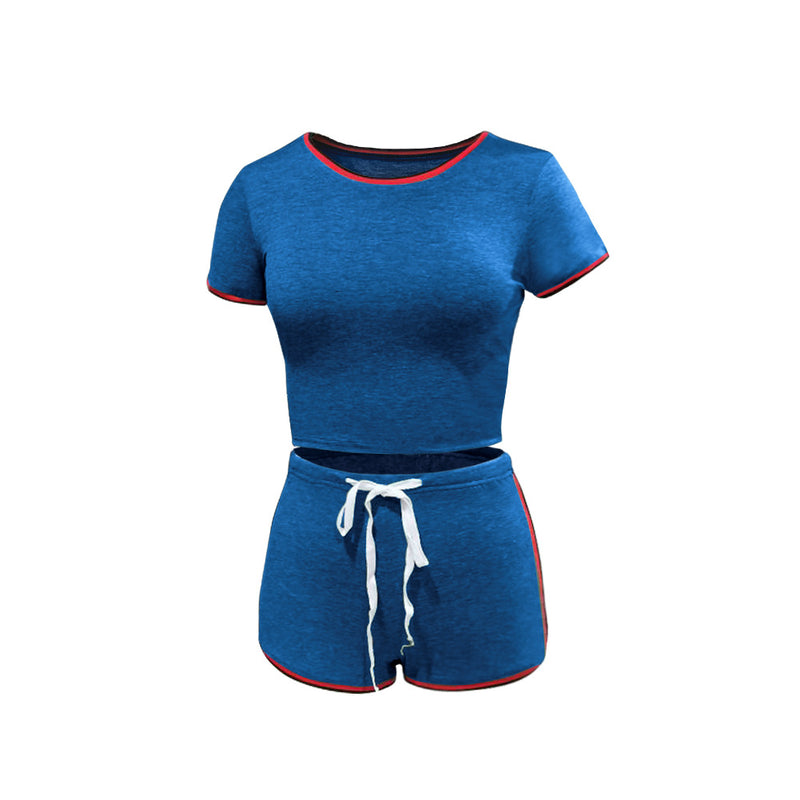 Pure color stitching casual women's suit