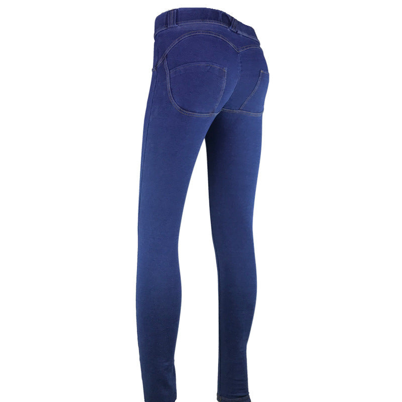 Tight-fitting hip-lift denim stretch yoga pants