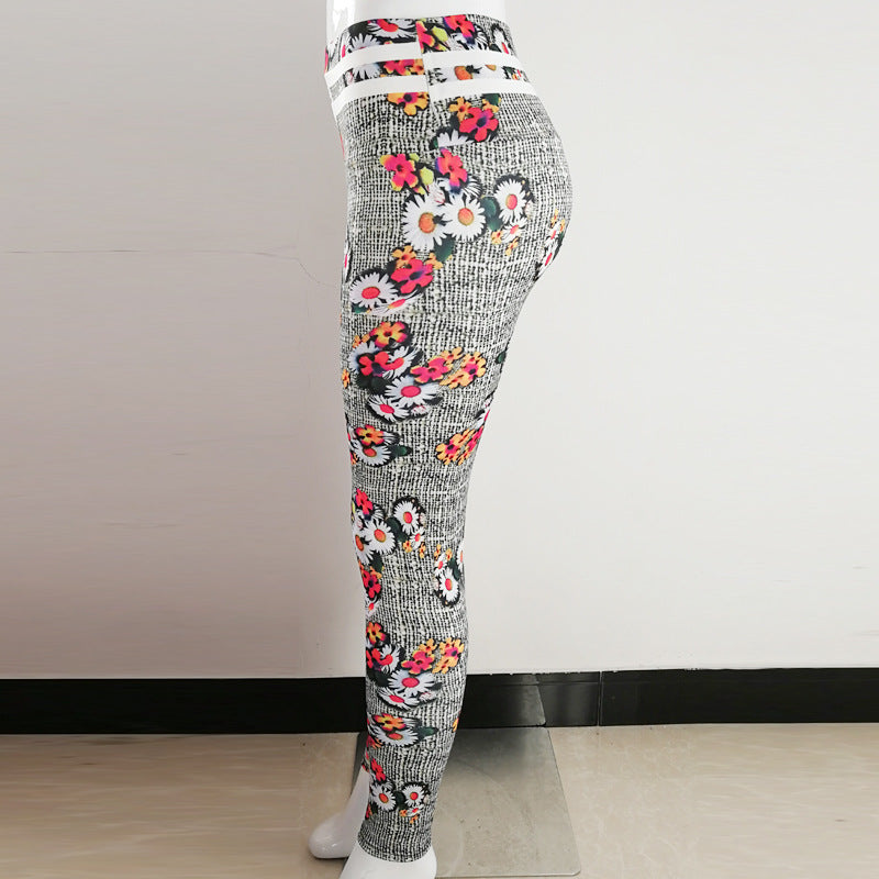 Colorful flower leggings