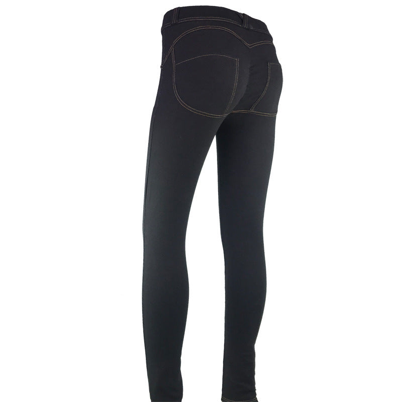 Tight-fitting hip-lift denim stretch yoga pants