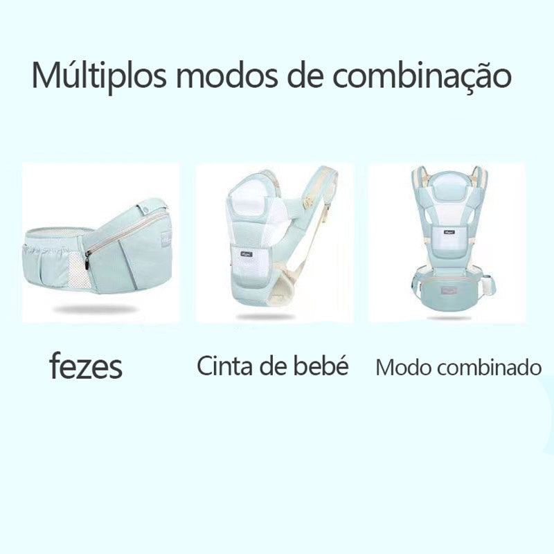 Bolsa Canguru Ergonômico Bebê Mãe Premium 12 Posições 3 Em 1