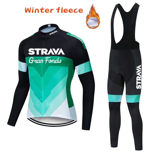 Warm Polar Fleece Cycling Jersey Men's Jersey Suit