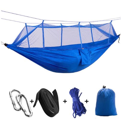 Outdoor parachute cloth hammock double with mosquito net light portable army green insect-proof camping camping aerial tent