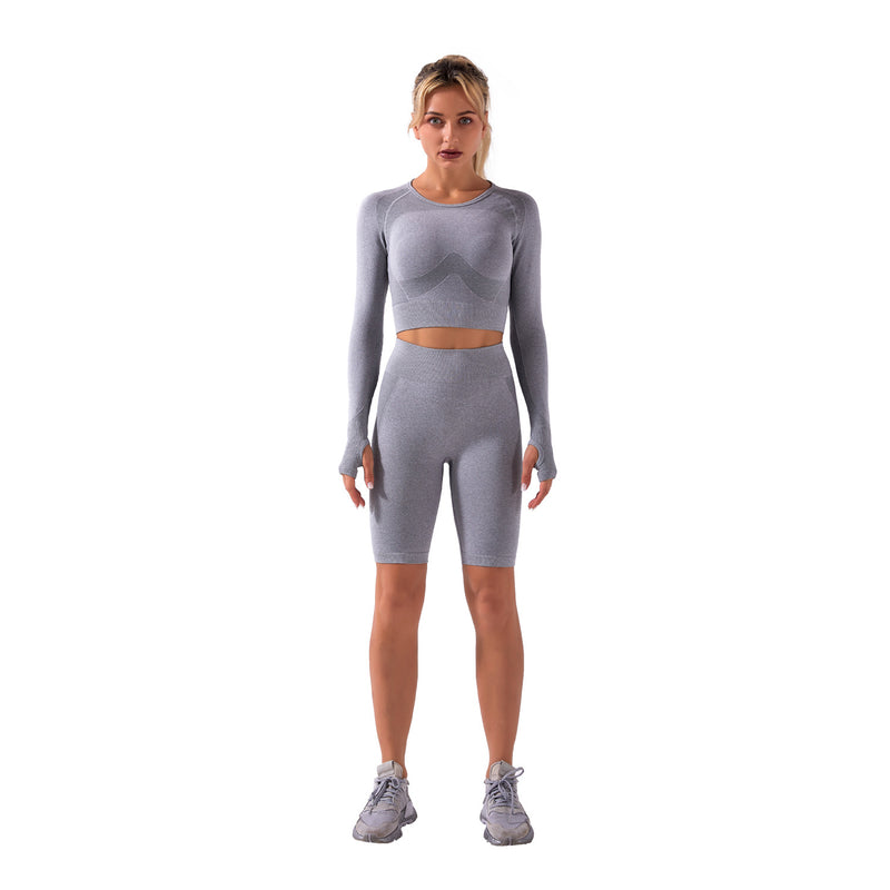 Two-piece hip-lifting breathable knitted seamless yoga wear