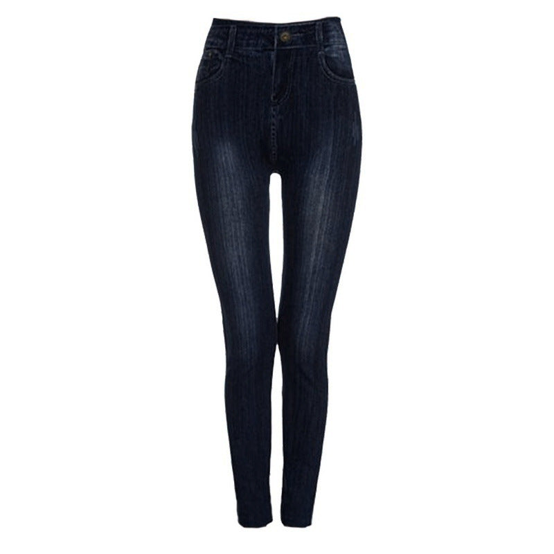 Women's denim leggings cotton stretch