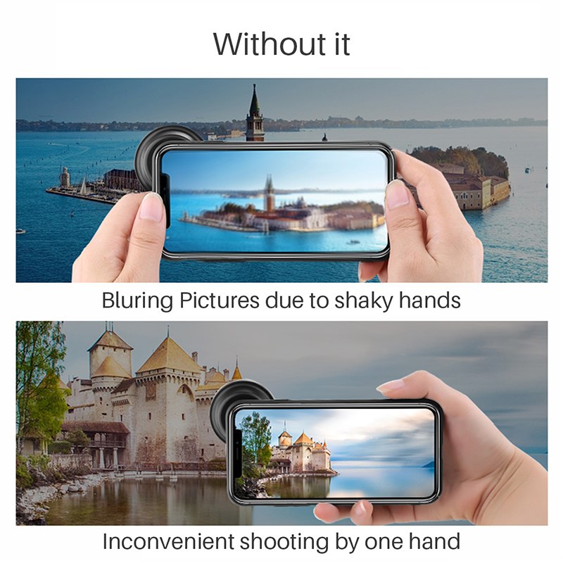 Ulanzi Selfie Booster Handle Grip Bluetooth Photo Stablizer Holder with Shutter Release for iPhone X 8 7 Xiaomi Huawei Samsung