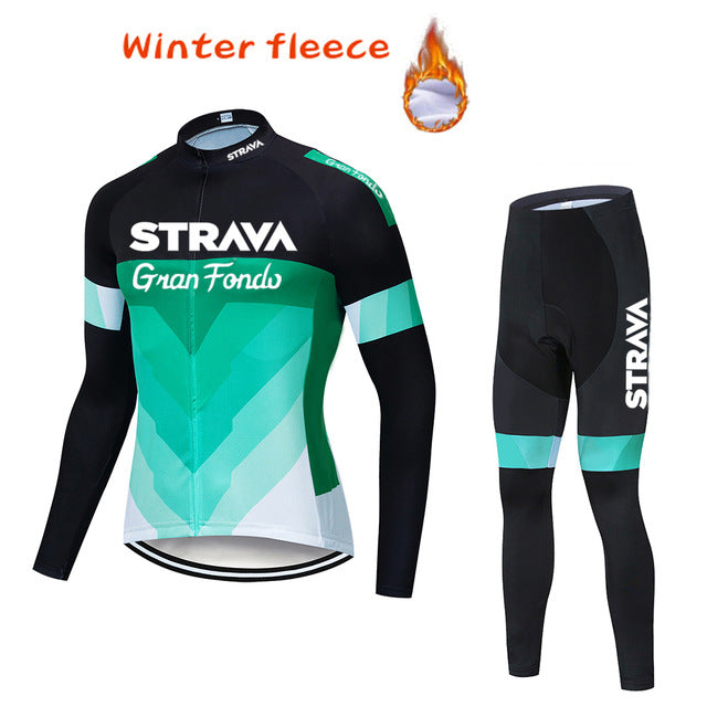 Warm Polar Fleece Cycling Jersey Men's Jersey Suit