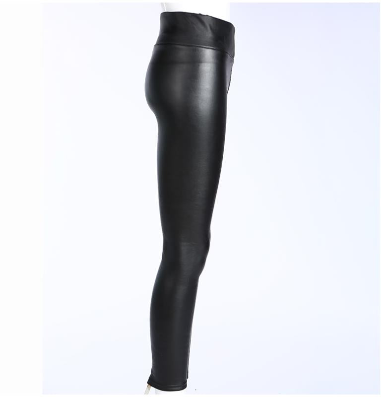 Plus velvet leather pants to keep warm leggings Women's new autumn and winter feet pants Taobao stall pants