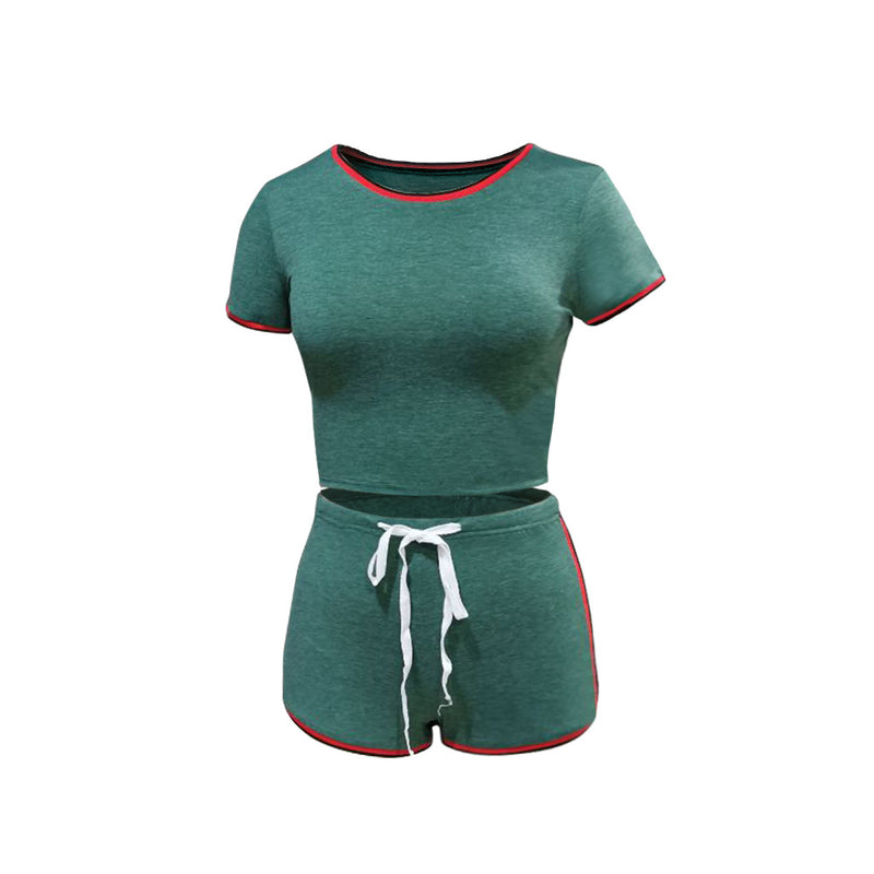 Pure color stitching casual women's suit