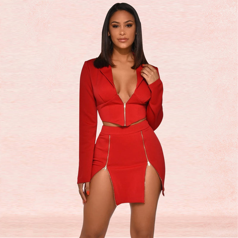 European and American women's sexy V-neck suit