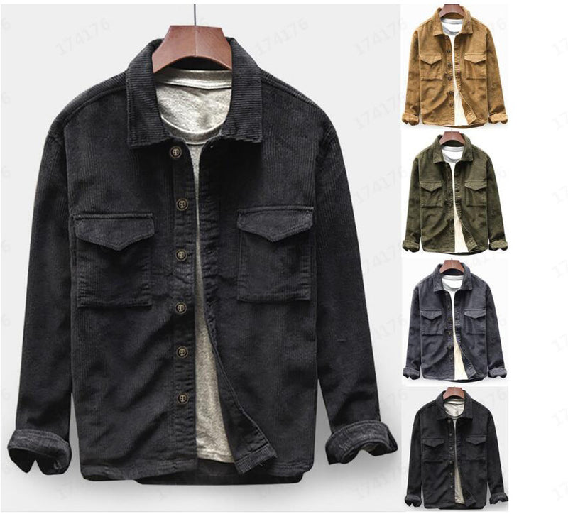 Corduroy solid casual shirt